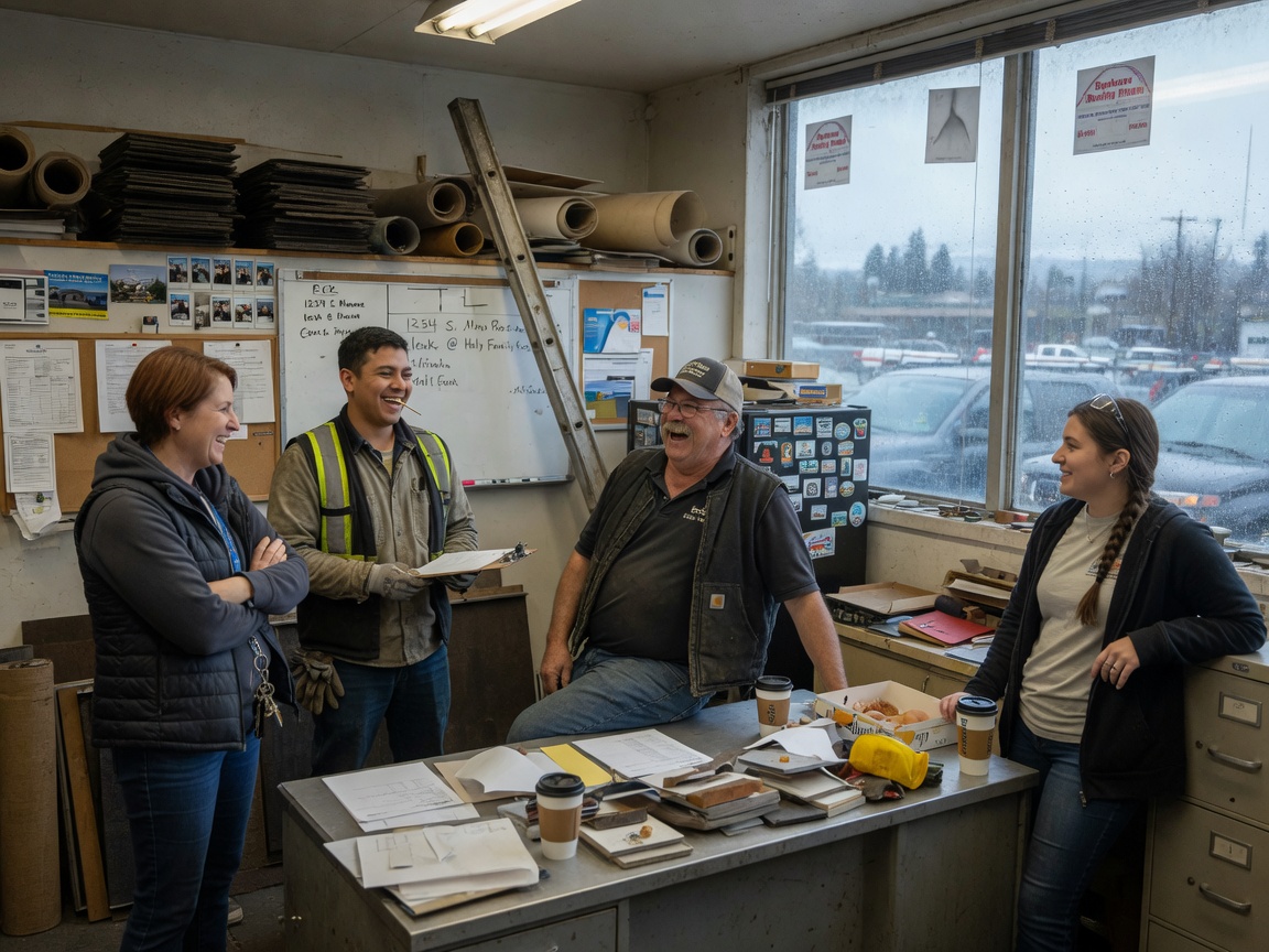 The Spokane Roofing Pros team at work in Spokane
