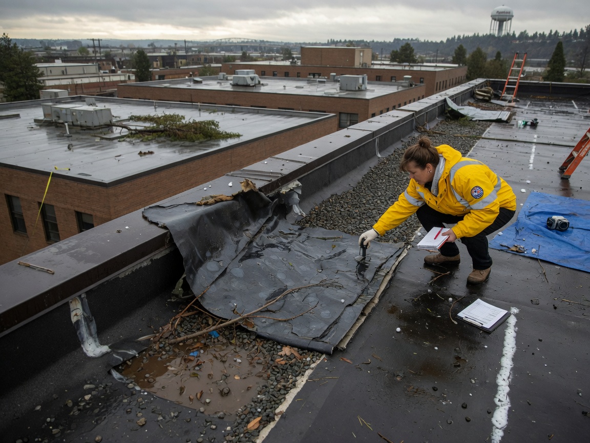 Inspecting Flat Roofs After Spokane Wind and Rain Events