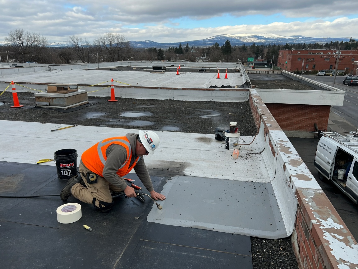 Commercial Flat Roof Repair in Spokane